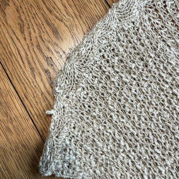 Bryn Walker Loose Knit Sleeveless Tunic Sweater Cotton Linen Lagenlook Beach - Picture 6 of 9